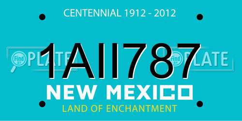 1AII787 New Mexico License Plate