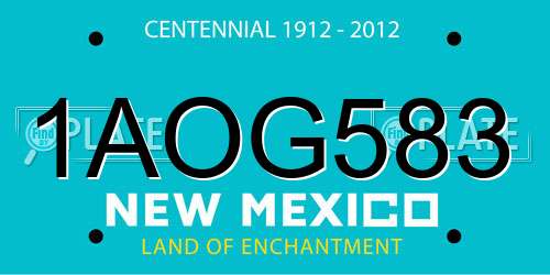 1AOG583 New Mexico License Plate