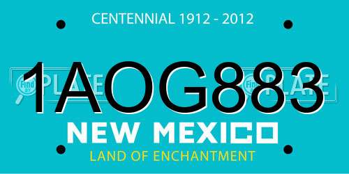 1AOG883 New Mexico License Plate