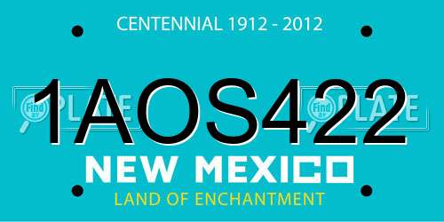 1AOS422 New Mexico License Plate