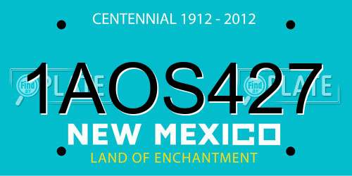 1AOS427 New Mexico License Plate