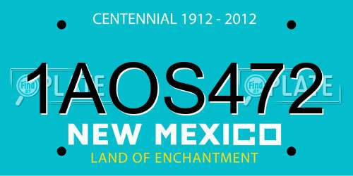 1AOS472 New Mexico License Plate