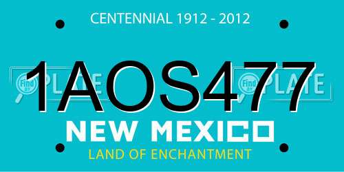 1AOS477 New Mexico License Plate