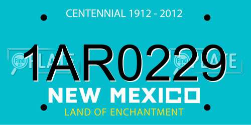 1AR0229 New Mexico License Plate