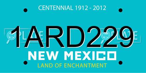 1ARD229 New Mexico License Plate