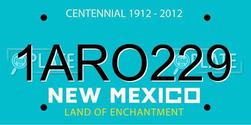 1ARO229 New Mexico License Plate
