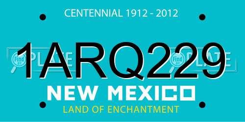 1ARQ229 New Mexico License Plate