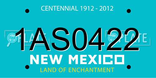 1AS0422 New Mexico License Plate