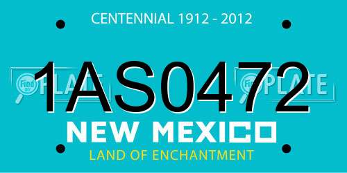1AS0472 New Mexico License Plate