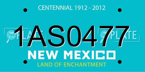 1AS0477 New Mexico License Plate