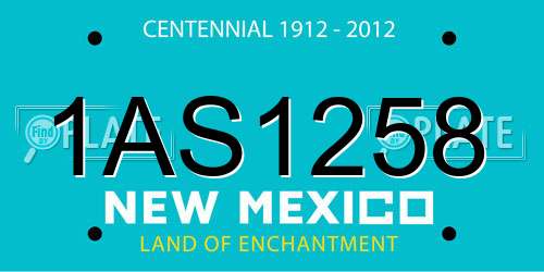 1AS1258 New Mexico License Plate
