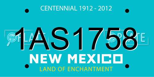 1AS1758 New Mexico License Plate