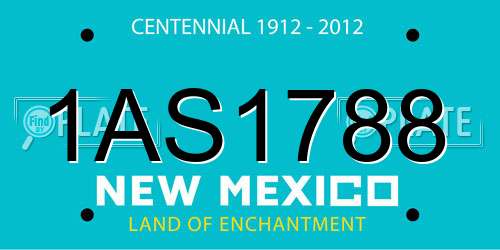1AS1788 New Mexico License Plate