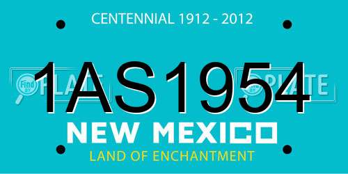 1AS1954 New Mexico License Plate