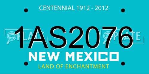 1AS2076 New Mexico License Plate