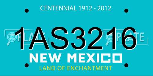 1AS3216 New Mexico License Plate