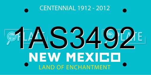 1AS3492 New Mexico License Plate