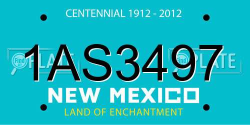 1AS3497 New Mexico License Plate