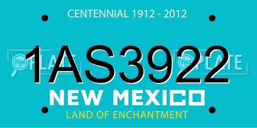 1AS3922 New Mexico License Plate
