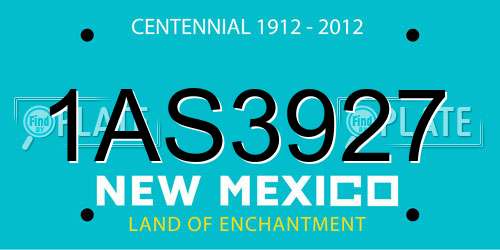 1AS3927 New Mexico License Plate
