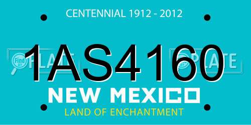 1AS4160 New Mexico License Plate