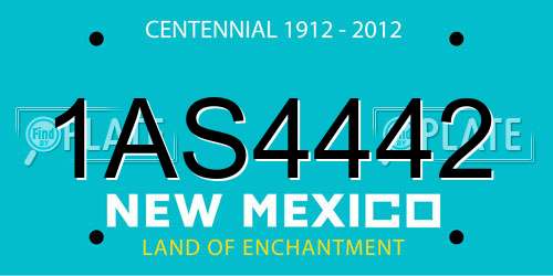1AS4442 New Mexico License Plate