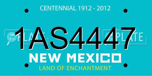 1AS4447 New Mexico License Plate