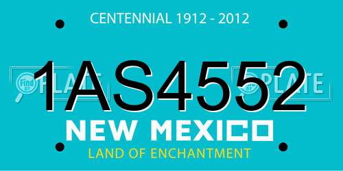 1AS4552 New Mexico License Plate