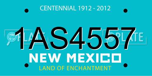 1AS4557 New Mexico License Plate