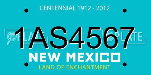 1AS4567 New Mexico License Plate