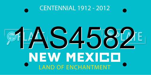 1AS4582 New Mexico License Plate