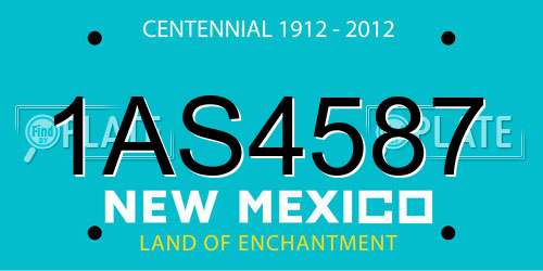 1AS4587 New Mexico License Plate