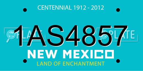 1AS4857 New Mexico License Plate