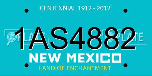 1AS4882 New Mexico License Plate