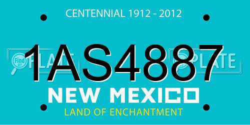 1AS4887 New Mexico License Plate