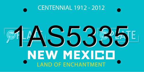 1AS5335 New Mexico License Plate