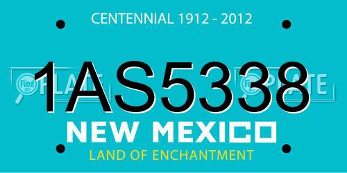 1AS5338 New Mexico License Plate