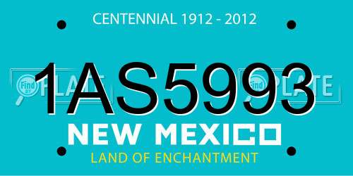 1AS5993 New Mexico License Plate