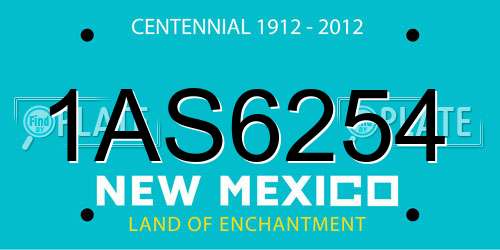 1AS6254 New Mexico License Plate