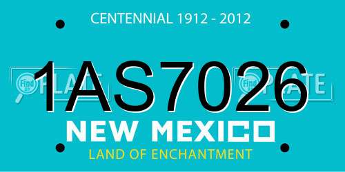 1AS7026 New Mexico License Plate