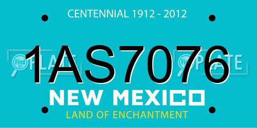 1AS7076 New Mexico License Plate