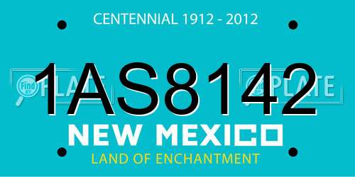 1AS8142 New Mexico License Plate