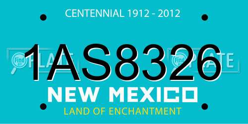 1AS8326 New Mexico License Plate