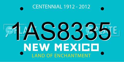 1AS8335 New Mexico License Plate