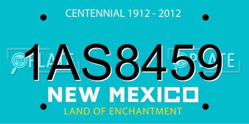 1AS8459 New Mexico License Plate