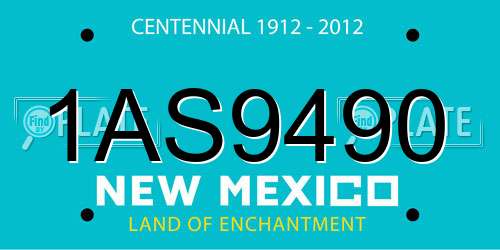 1AS9490 New Mexico License Plate