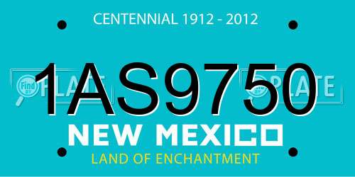 1AS9750 New Mexico License Plate