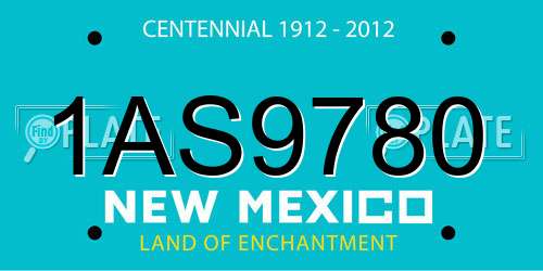 1AS9780 New Mexico License Plate
