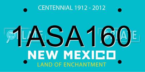 1ASA160 New Mexico License Plate