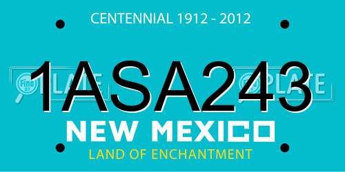 1ASA243 New Mexico License Plate